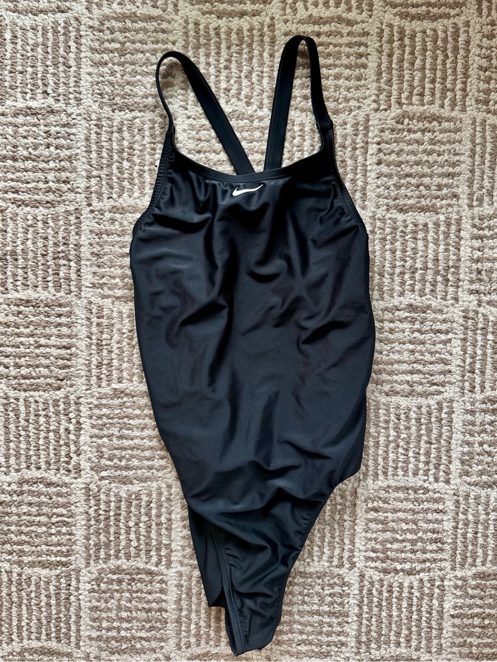 Nike Swim Fastback Tape One-Piece Swim Suit with White Logo Women’s XL Black - Picture 4 of 7